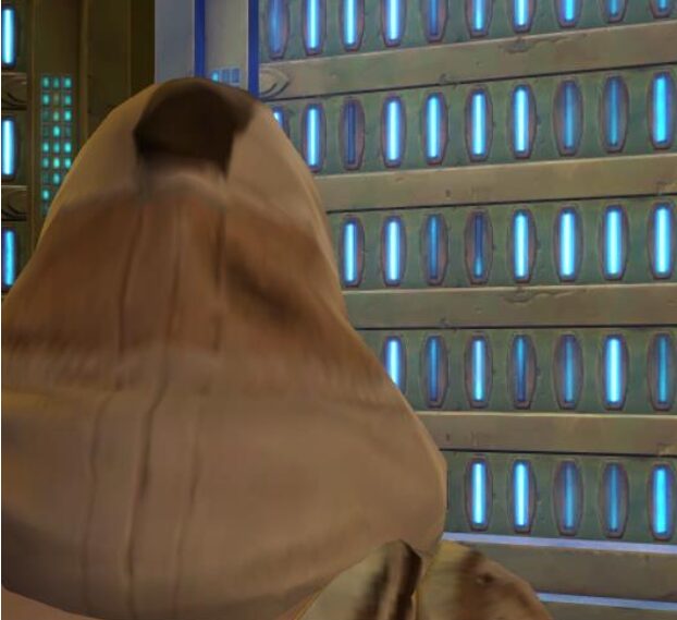 The Jedi Knight facing a wall of correspondence